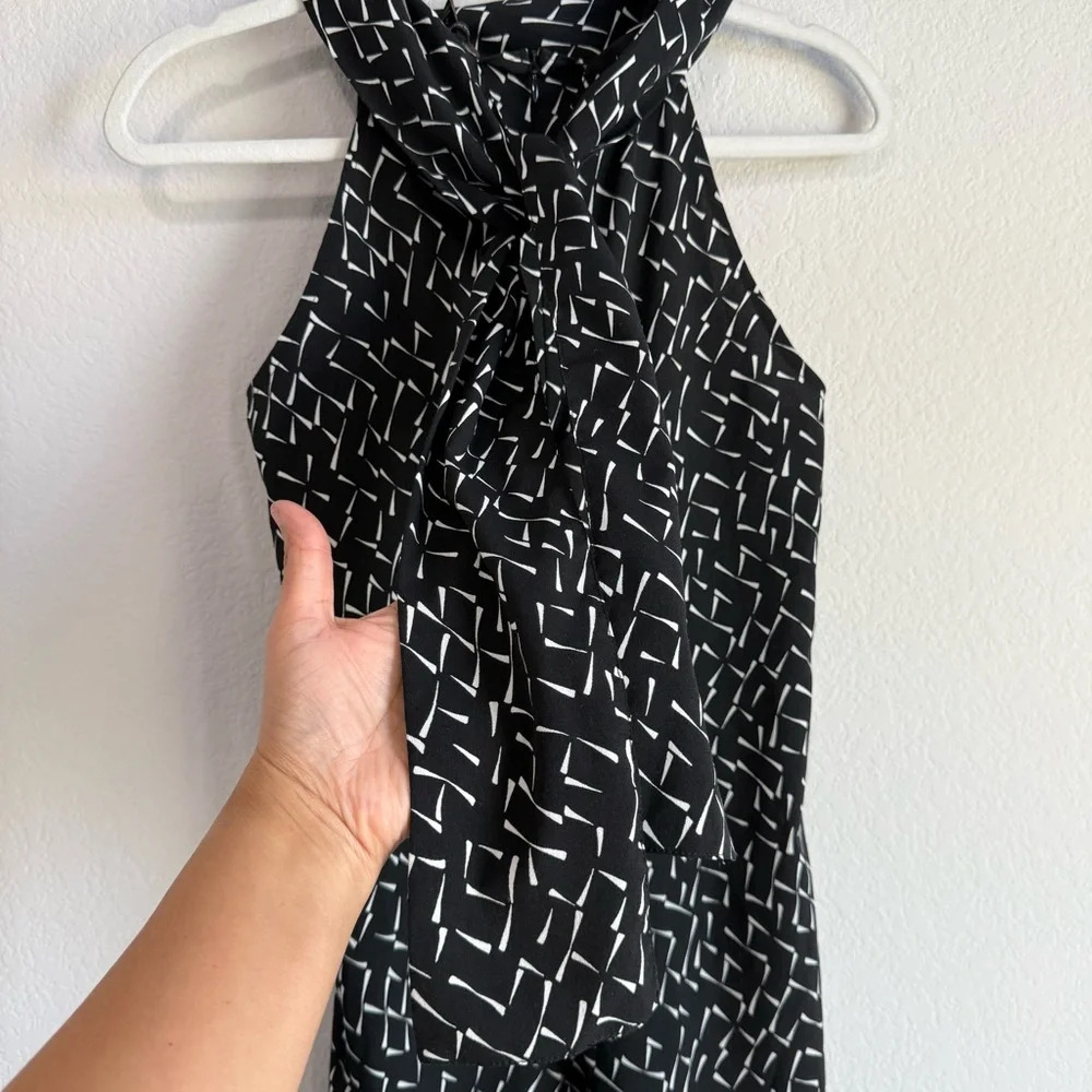 Banana Republic Womens Size 2 Black Sleeveless Halter Neck Lightweight Tie Dress - Picture 4 of 11